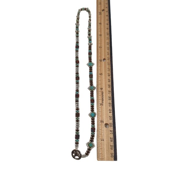 Women Boho Beaded Necklace Three Pattern Jewelry 21 Inch Length Gem Beach Core - Picture 2 of 5